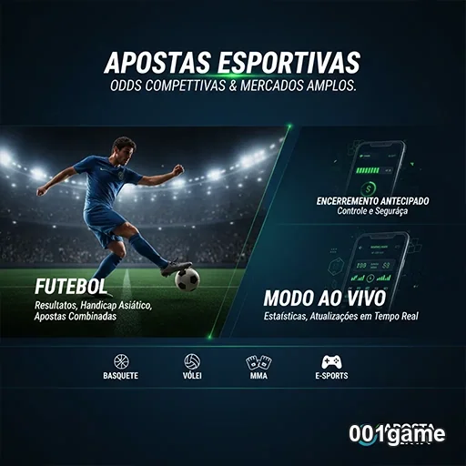 Imagem sobre apostas esportivas em futebol no site 001game, destacando análises e dicas.